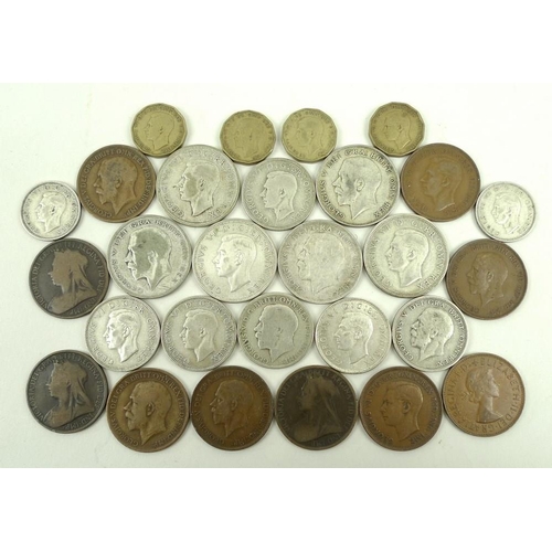 753 - A quantity of British coins including pre 1947 silver, 977g.