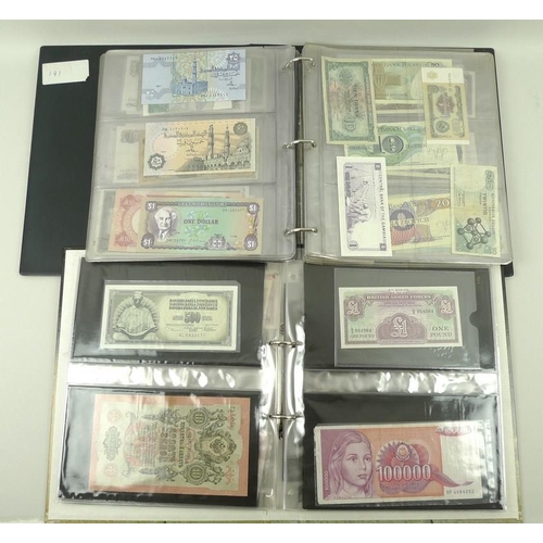 758 - A collection of bank notes in two albums. (2)