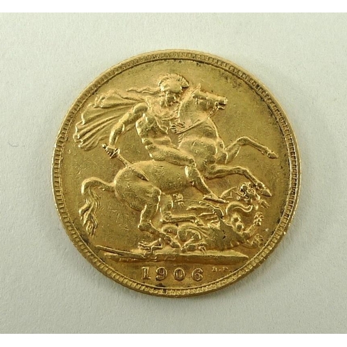 762 - An Edwardian gold sovereign, 1906.