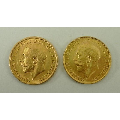 770 - A George V gold sovereign, 1911, and a George V gold sovereign, 1927. (2)