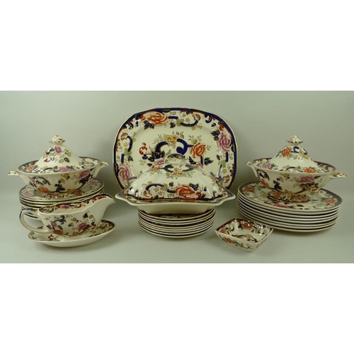 542 - A Mason's 'Mandalay' pattern part dinner service, comprising two circular lidded tureens, rectangula... 