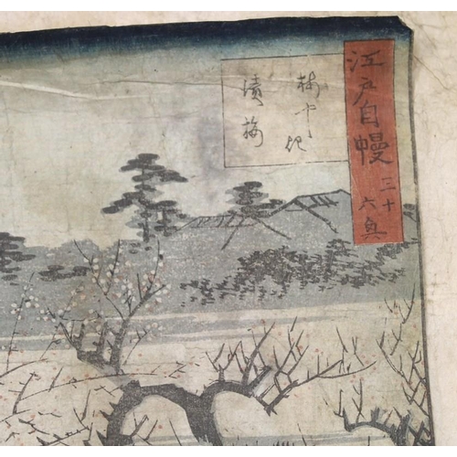 552 - Hiroshige II (1829-69): a Japanese woodblock print, with pencil translation of the signature and tit... 