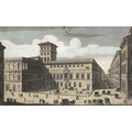 After John Boydel, London, an 18th century engraving of the Palazzo Lisbon, hand coloured, 25 by 40c... 