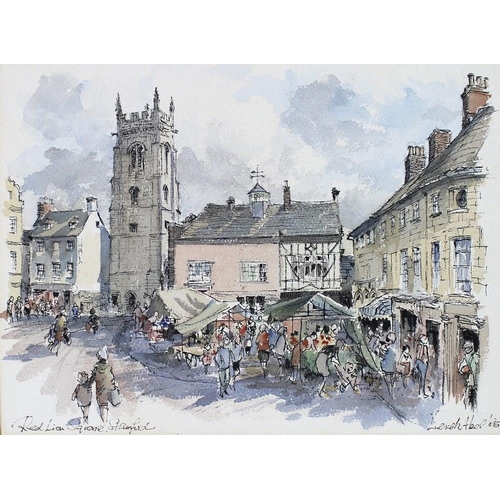 560 - Derek Abel (British, 1925-2008): a pair of watercolours of Stamford, one of Red Lion Square, the oth... 