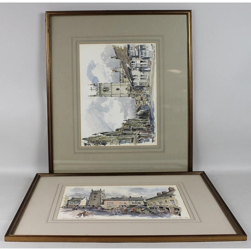 560 - Derek Abel (British, 1925-2008): a pair of watercolours of Stamford, one of Red Lion Square, the oth... 