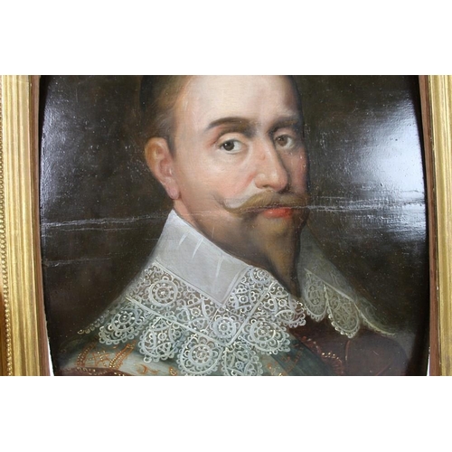 565 - After Anthony Van Dyke (Dutch, 1599-1631): a portrait of King Gustav Adolphus of Gothenburg, oil on ... 