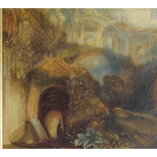 570 - S. Stock: after J M W Turner, a 19th century copy, watercolour, with legend verso,' In the year 1886... 