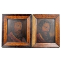 Continental School (19th century): a pair of portraits of Saint Peter and Saint Paul, oils on board,... 