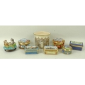 A collection of seven Halcyon Days Enamels boxes, Bilston & Battersea, comprising 'The Hong Kong Box... 