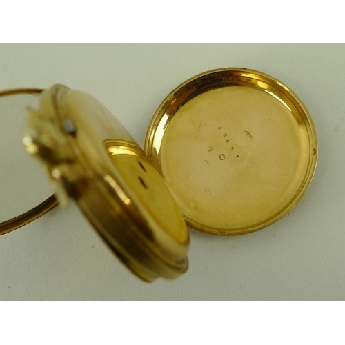 809 - An 18ct gold cased pocket watch, late 18th century, by James Alling, Whitechapel, the 38mm dial with... 