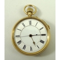 An 18ct gold cased pocket watch, with blued hands and Roman numerals to the chapter ring, case Chest... 
