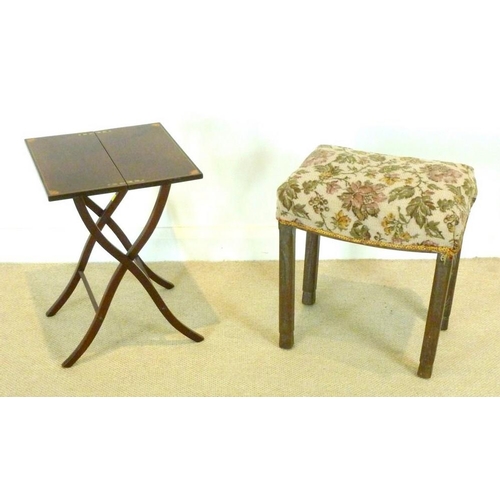 846 - A George VI Coronation stool, limed oak, 1937, stamped Maple and Co and 'G R VI CORONATION', 47 by 3... 