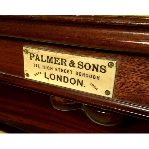 1033 - A full sized billiards table in the William IV style, on mahogany lobed baluster legs, by Palmer and... 