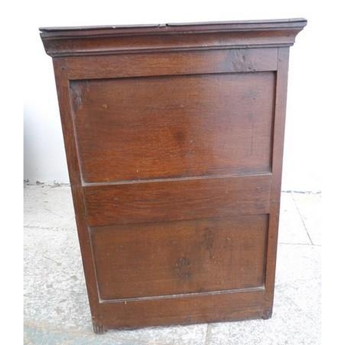 1042A - A Restoration oak chest of four drawers, circa 1680, being the top section of a chest on stand, with... 