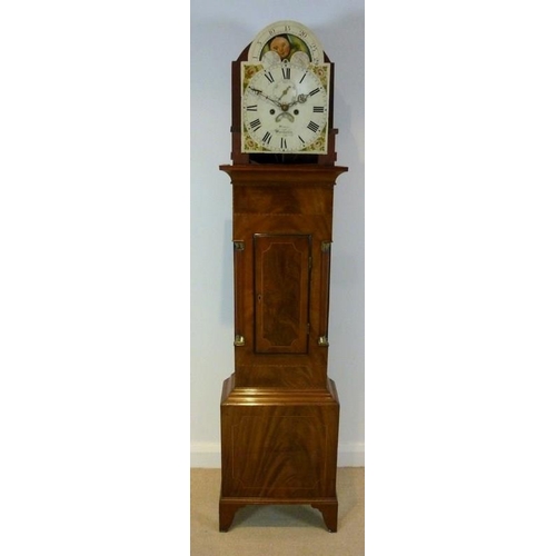 1048 - A George III mahogany long case clock, by Weare of Wincanton, the two-train movement striking on a b... 