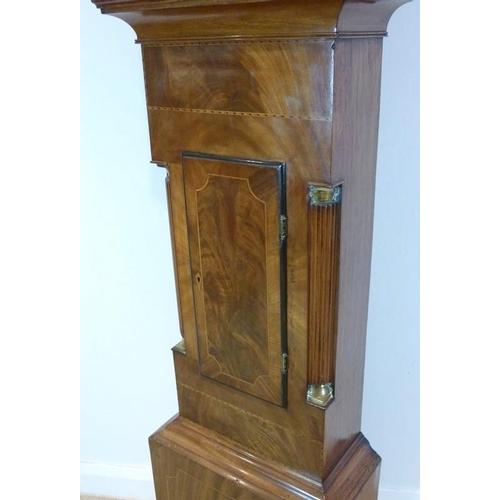 1048 - A George III mahogany long case clock, by Weare of Wincanton, the two-train movement striking on a b... 