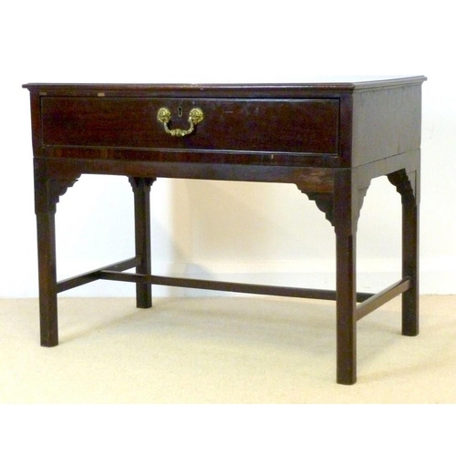 1054 - An early George III mahogany side table, circa 1760, the rectangular top with a moulded edge above a... 