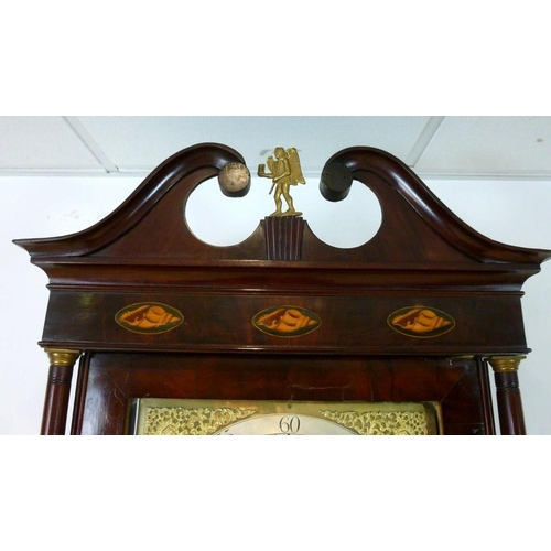 1057 - A Regency mahogany 8-day long- case clock, by Edmond Scholfield, Rochdale, circa 1820, the four pill... 