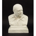 A Spode Parian ware bust of Winston S. Churchill, first edition after Oscar Nemon, 12 by 10 by 19cm.
