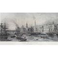 After Thomas Allom, 'Port of London 1839', hand coloured steel engraved book plate, 26 by 46cm.