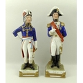 A pair of German Democratic Republic figurines of Napoleonic Generals, Demouriez and Ney, on square ... 