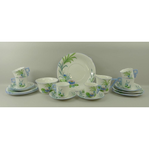 519 - An Art Deco part tea service, marked to base C.W.S. Co-operative Wholesale Society, Windsor China, c... 