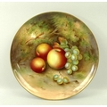 A Royal Worcester cabinet plate, decorated with apples and grapes, signed by Edward Townsend, 23cm. ... 