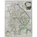 Emmanuel Bowen (1694-1767): Lincolnshire, a map divided into its Wapontakes, dedicated to Peregrine ... 