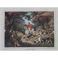 After Samuel Howitt (British, 1756-1822): six fox hunting scenes, hand coloured aquatints, published... 