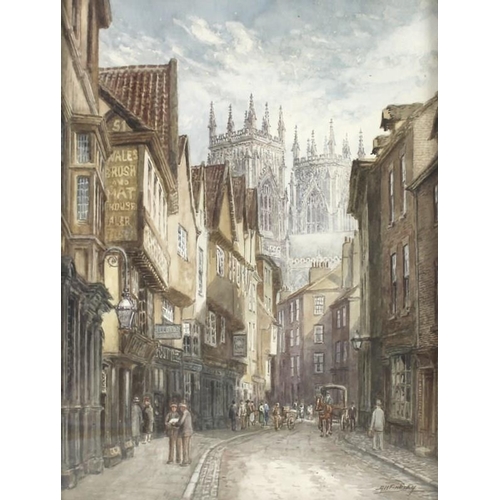 558A - Albert H. Findley (British, 1880-1975): a pair of watercolour studies of two cathedrals, one Lincoln... 