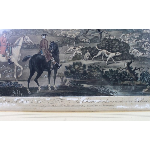 559 - Thomas Burford (1710-1774): 'Foxhunting' after James Seymour, a set of four hand coloured mezzotints... 