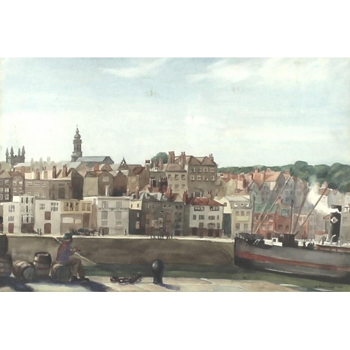 568 - Arthur Rowlands (British, 1904-2000): view of St Peter Port, Guernsey, watercolour, signed and dated... 