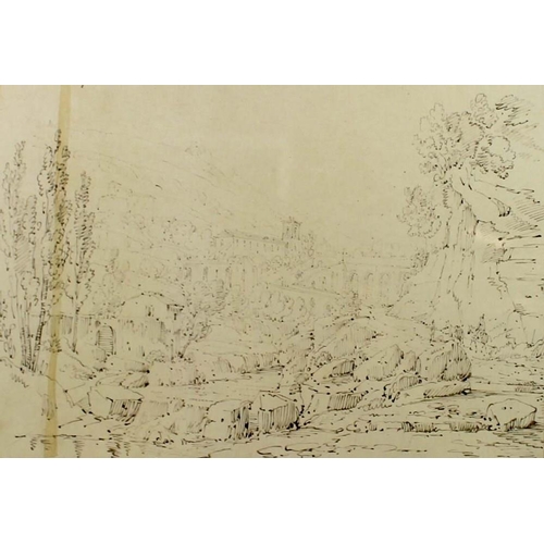 569 - Attributed to Antonio Senape (Italian, 1788-1850): 'Valle di Gragnano 1836', a view of the valley of... 