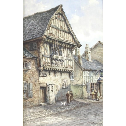 570A - Albert H. Findley (British, 1880-1975): four studies of old Leicester, including 'The Old Blue Boar ... 