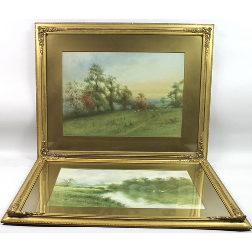 572 - Alfred Ashdown Box (British, 1879-1938): a pair of watercolours of the English countryside, one an a... 