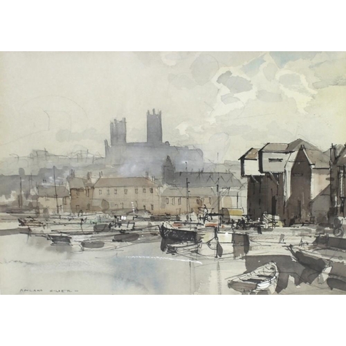 582A - Rowland Frederick Hilder OBE (British, 1905-1993): 'Lincoln (before the new roads)', watercolour, si... 