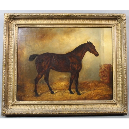 588 - Attributed to John (Junior) Ferneley, Melton Mowbray (British, 1815-1862): full equine portrait of a... 