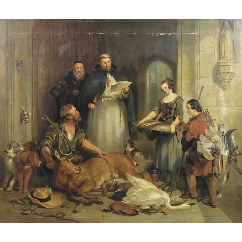 590 - British School (19th century): after Sir Edwin Henry Landseer, 'Boston Abbey in Olden Times', unsign... 