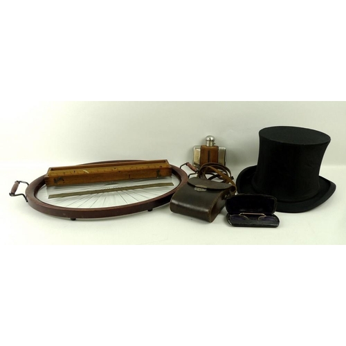 657 - An opera collapsible top hat, by Thos Townsend and Co, Lime Street, London, and a collection of coll... 