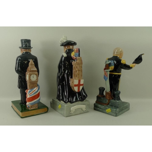 673 - A group of three Manor Limited Editions figures of Winston Churchill, comprising Knight of the Garte... 