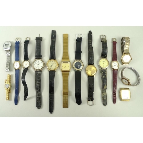 688 - A collection of wristwatches, comprising a REflex, Gyrox, Reflex ,Saxon, Avia, Scene, Swissam, Timex... 