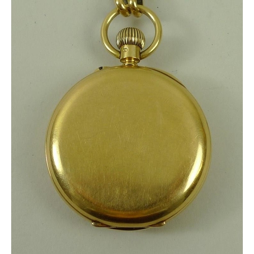 692 - A Victorian 18ct gold cased gentleman's open faced pocket watch, J. W. Benson, London, keyless wind,... 