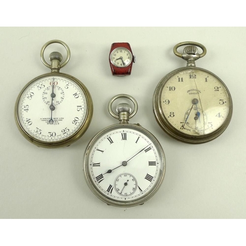 704 - A stop watch by S. Smith & Sons Trafalgar Square, an Ingersoll Leader pocket watch, made in Germany,... 