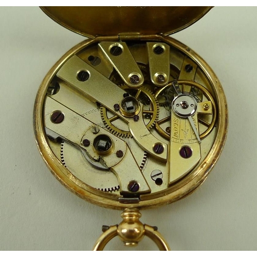 715 - A lady's 14ct gold cased pocket watch, signed J. G. Graves, Sheffield, key wind, with Roman numerals... 