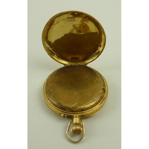 718 - A Victorian 18ct gold cased lady's open faced pocket watch, keyless wind, with Roman numerals to the... 