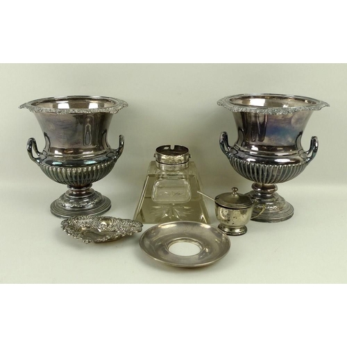 735 - A collection of 19th and 20th century silver items, comprising silver mustard with glass liner and s... 