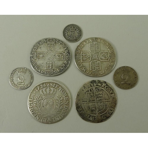 770 - A collection of British and French silver coins, comprising an Elizabeth I sixpence, 1567, a William... 