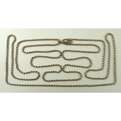 828 - A 9ct gold double chain necklace, 32.9g, 160cm.