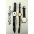 A collection of wristwatches, comprising a Rotary Quartz wristwatch, the circular face with Roman nu... 