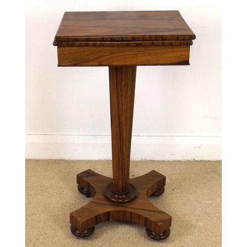 913 - A William IV rosewood chess pedestal table, the fold out top supported on an octagonal tapered colum... 